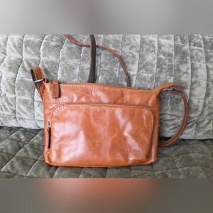 Jack Georges Brown Leather Crossbody Bag